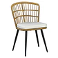 Juego De Comedor Terraza Santa Bárbara Caramelo 139x80 cm 6 Sillas Cojín Marfil - Miniatura 5