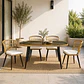 Juego De Comedor Terraza Londres Caramelo 160x90 cm 4 Sillas Cojín Marfil - Miniatura 1