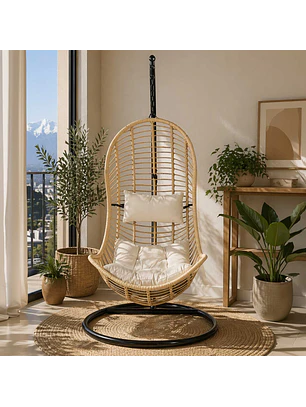 Silla Colgante Caramelo Ibiza Cojín Marfil