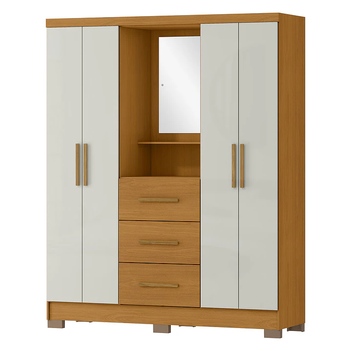 Closet 4 puertas 3 cajones Versalles 190 x 152,4 x 46,5 Cinamomo/ Off white 3