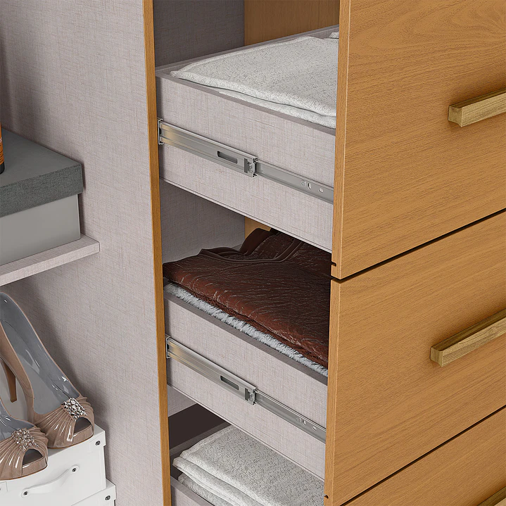 Closet 4 puertas 3 cajones Versalles 190 x 152,4 x 46,5 Cinamomo/ Off white 4