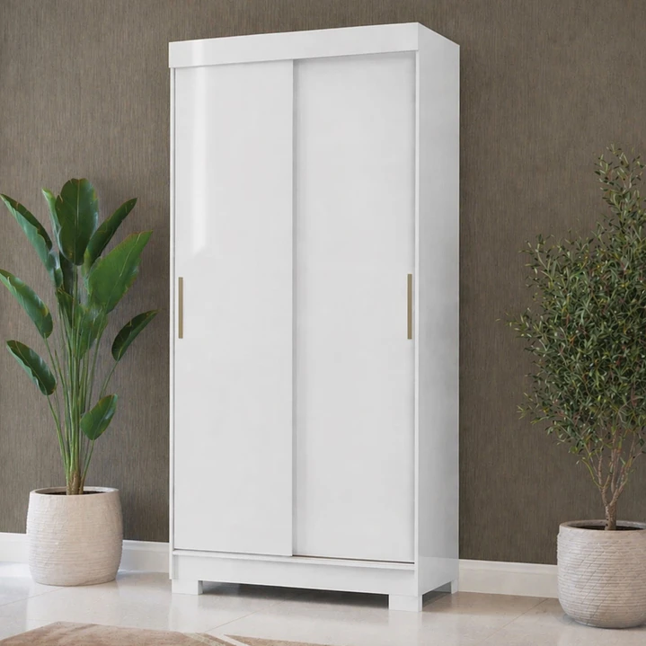 Closet 2 puertas corredera Lumière 190 x 91,7 x 46,5 Blanco Nieve 1