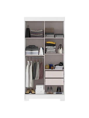 Closet 2 puertas corredera Lumière 190 x 91,7 x 46,5 Blanco Nieve
