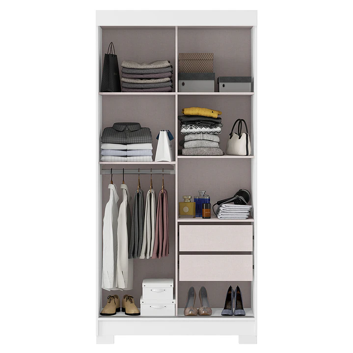 Closet 2 puertas corredera Lumière 190 x 91,7 x 46,5 Blanco Nieve 2