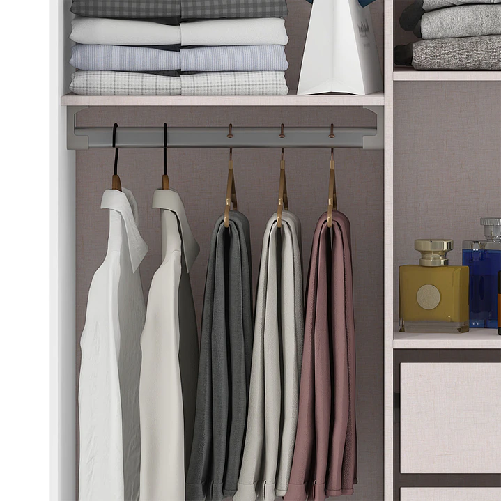 Closet 2 puertas corredera Lumière 190 x 91,7 x 46,5 Blanco Nieve 6