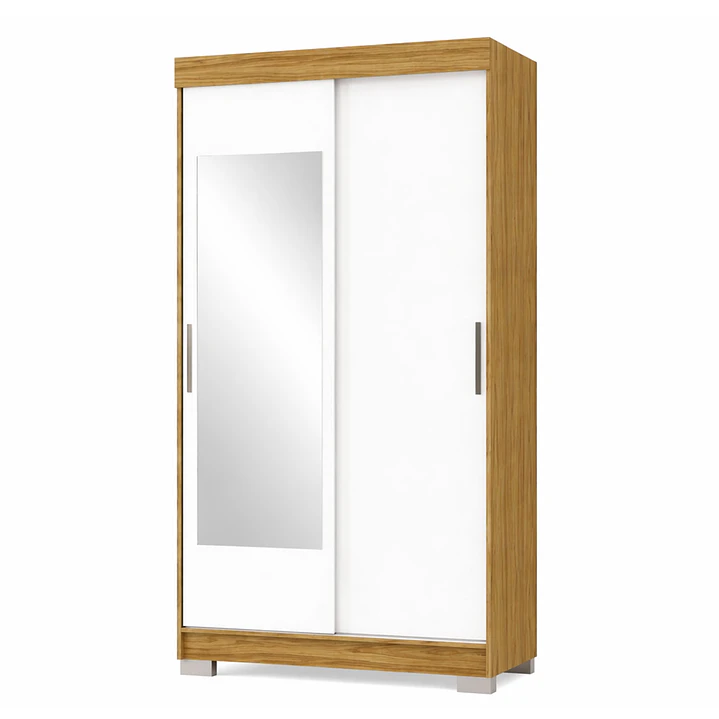 Closet 2 puertas corredera Lumière 190 x 91,7 x 46,5 Marroco Off White con espejo 3