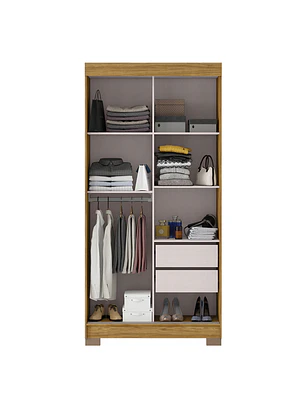 Closet 2 puertas corredera Lumière 190 x 91,7 x 46,5 Marroco Off White con espejo