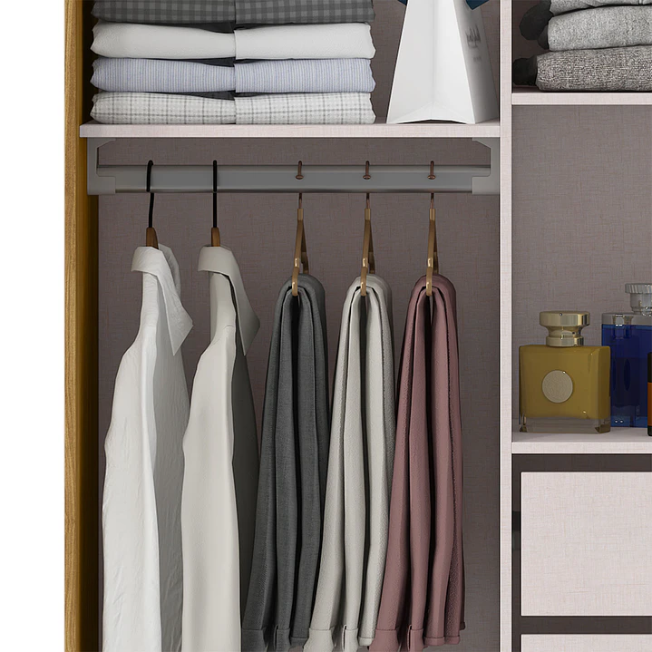 Closet 2 puertas corredera Lumière 190 x 91,7 x 46,5 Marroco Off White con espejo 4