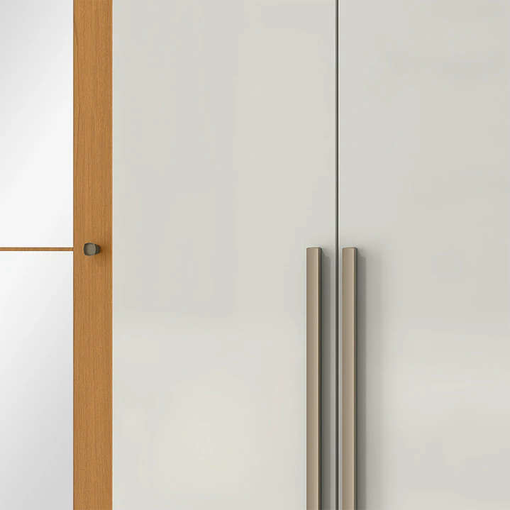 Closet 6 puertas con espejo Rivoli Cinamomo/ Off White 230 x 227,5 x 46.5 3