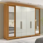 Closet 6 puertas con espejo Rivoli Cinamomo/ Off White 230 x 227,5 x 46.5 - Miniatura 1