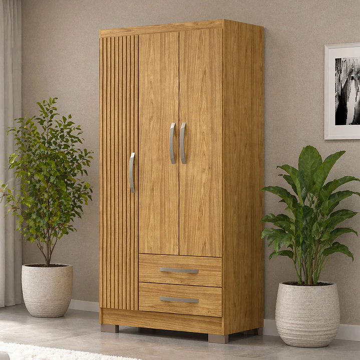 Closet 3 puertas Classic Marroco / Ripado 188 x 80 x 46 1