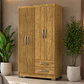 Closet 4 puertas Classic Marroco / Ripado 188 x 104,8 x 46,5 - Miniatura 1
