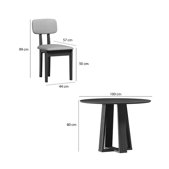 Juego de comedor Artemis 4 Sillas 1.0 Beige 5