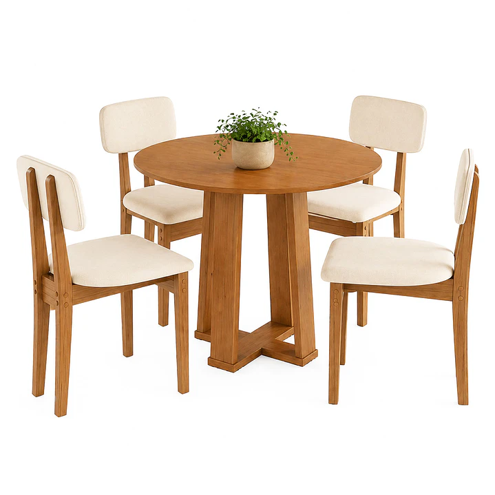 Juego de comedor Artemis 4 Sillas 1.0 Beige 2