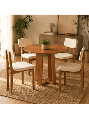 Juego de comedor Artemis 4 Sillas 1.0 Beige