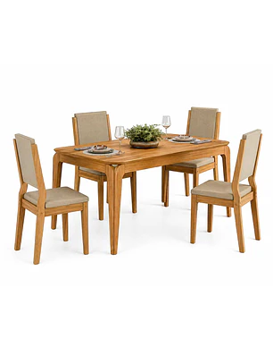 Juego de Comedor 4 sillas Arezzo 1.20 Café 80 x 120 x 80 cm