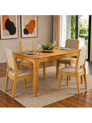 Juego de Comedor 4 sillas Arezzo 1.20 Café 80 x 120 x 80 cm