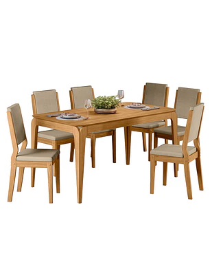 Juego de Comedor Arezzo 6 Sillas Café 80 x 90 x 160 cm