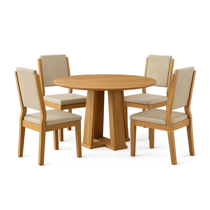 Juego de Comedor Ravello 4 Sillas Café 100 x 100 x 80 cm 2