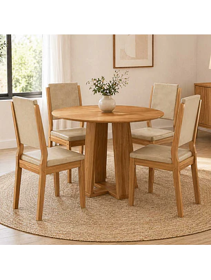 Juego de Comedor Ravello 4 Sillas Café 100 x 100 x 80 cm