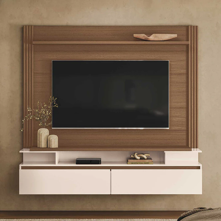Home TV Panel Capri 1.8 Castaño / Off White 1