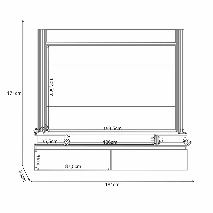 Home TV Panel Capri 1.8 Castaño / Off White 5