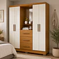Closet 4 puertas 3 cajones Versalles 190 x 152,4 x 46,5 Cinamomo/ Off white - Miniatura 1