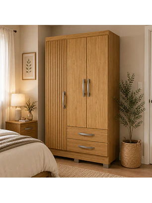 Closet 3 puertas Classic Marroco / Ripado 188 x 80 x 46