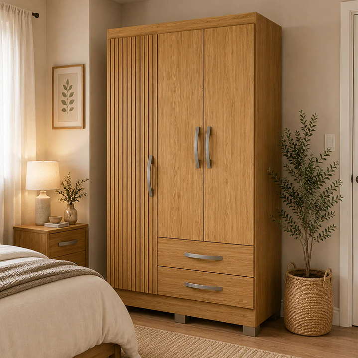 Closet 3 puertas Classic Marroco / Ripado 188 x 80 x 46 1