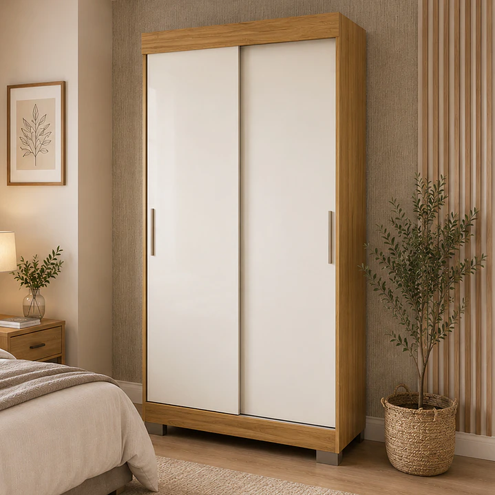 Closet 2 puertas corredera Lumière 190 x 91,7 x 46.5 Marroco off White 1