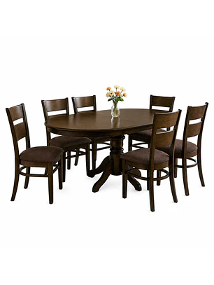 Juego de comedor Juliette Chocolate Extendible 6 sillas Café