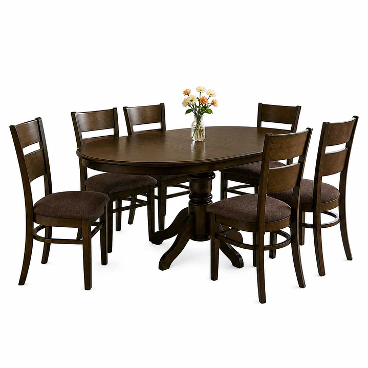 Juego de comedor Juliette Chocolate Extendible 6 sillas Café 2