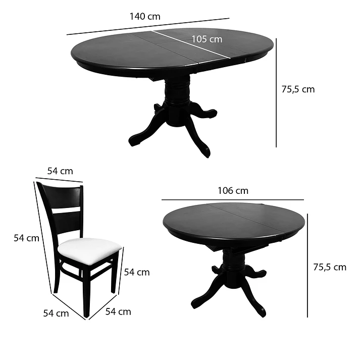 Juego de comedor Juliette Chocolate Extendible 6 sillas Café 9