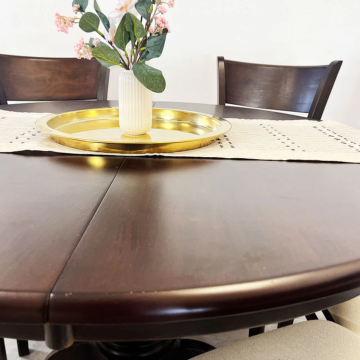 Juego de comedor Juliette Chocolate Extendible 6 sillas Café 7