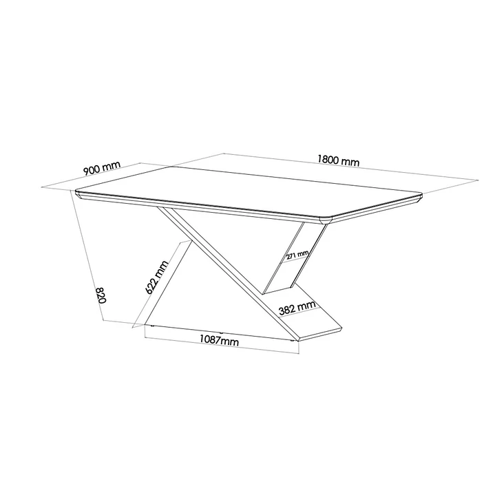 Juego de comedor 6 sillas Altis Vidrio 1.8 6