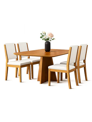 Juego de comedor 4 sillas Suspiro 1.2 Beige