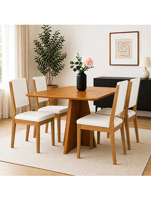 Juego de comedor 4 sillas Suspiro 1.2 Beige