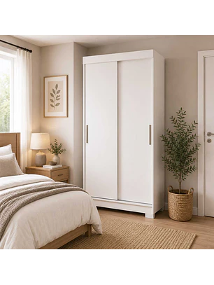 Closet 2 puertas corredera Lumière 190 x 91,7 x 46,5 Blanco Nieve