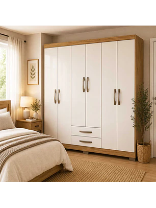 Closet 6 puertas Classic Marrocos/ Off white 188 x 156,6 x 46,5