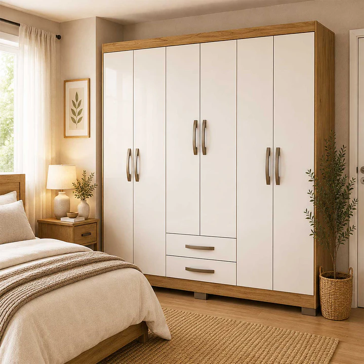 Closet 6 puertas Classic Marrocos/ Off white 188 x 156,6 x 46,5 1