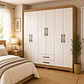 Closet 6 puertas Classic Marrocos/ Off white 188 x 156,6 x 46,5 - Miniatura 1