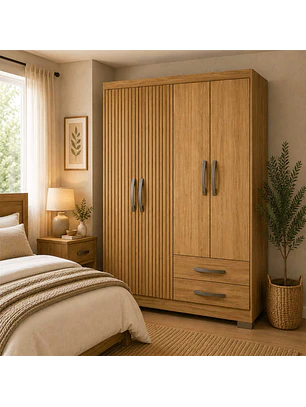 Closet 4 puertas Classic Marroco / Ripado 188 x 104,8 x 46,5