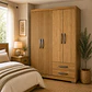 Closet 4 puertas Classic Marroco / Ripado 188 x 104,8 x 46,5 - Miniatura 1