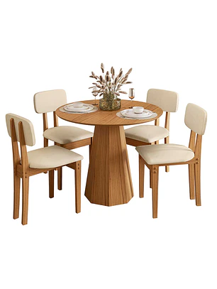Juego de comedor 4 sillas Isis Cinamomo 1.0 Beige