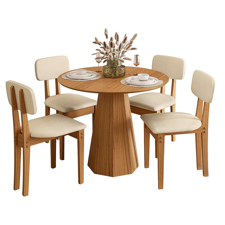 Juego de comedor 4 sillas Isis Cinamomo 1.0 Beige 2