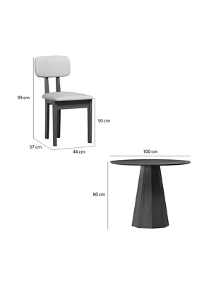 Juego de comedor 4 sillas Isis Cinamomo 1.0 Beige