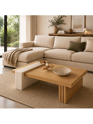 Mesa de centro Praga Freijo-Off White 107x60x33 cm