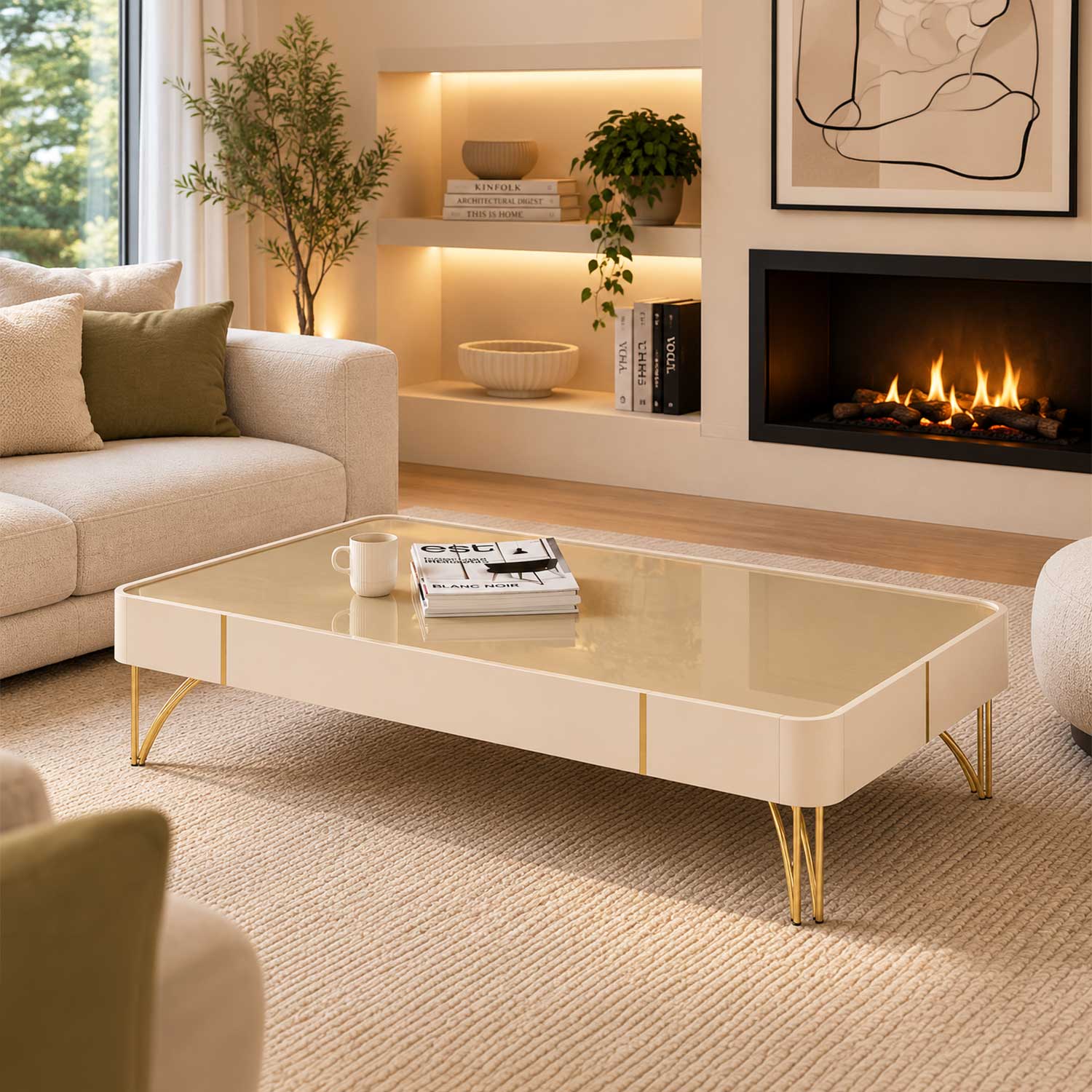 Mesa de centro Doncella Off White Champagne