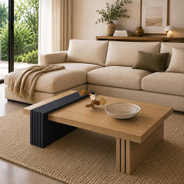 Mesa de centro Praga Freijo-Pretto 107x60x33 cm 1