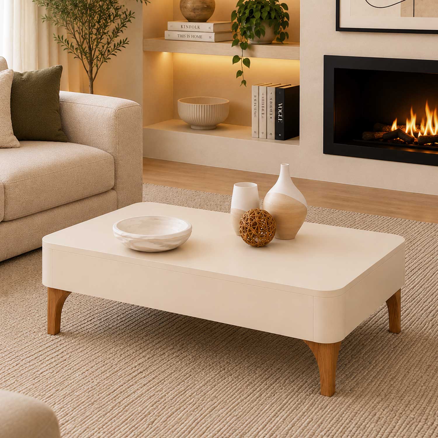 Mesa de Centro Niza Off White 32 x 60.5 x 100cm